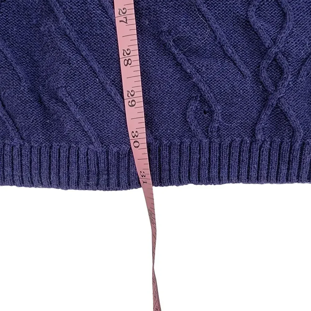 Soft Surroundings Cable Knit Tunic Sweater Medium Size Blue Women’s V Neck - Picture 9 of 11